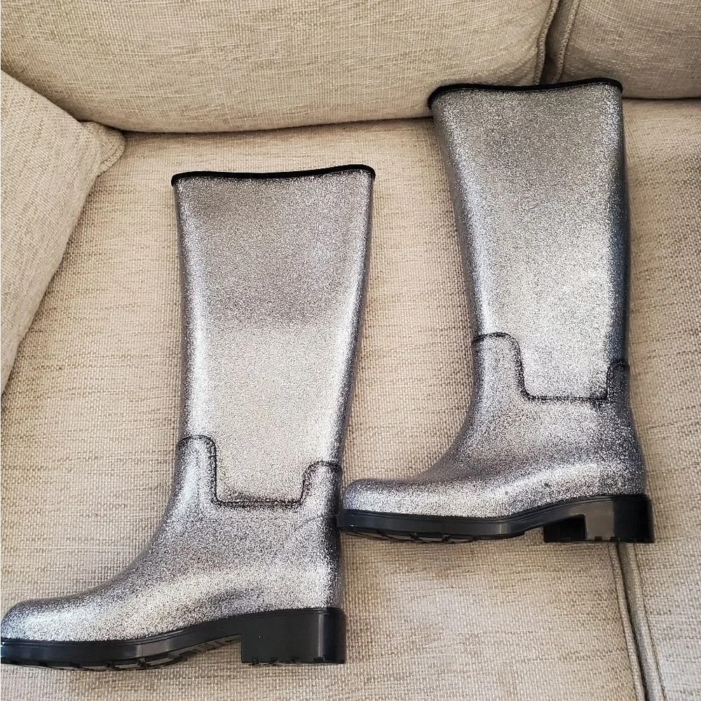 NEW! Melissa Thermal Seasonal Rainboot - size 6 in Silver Glitter